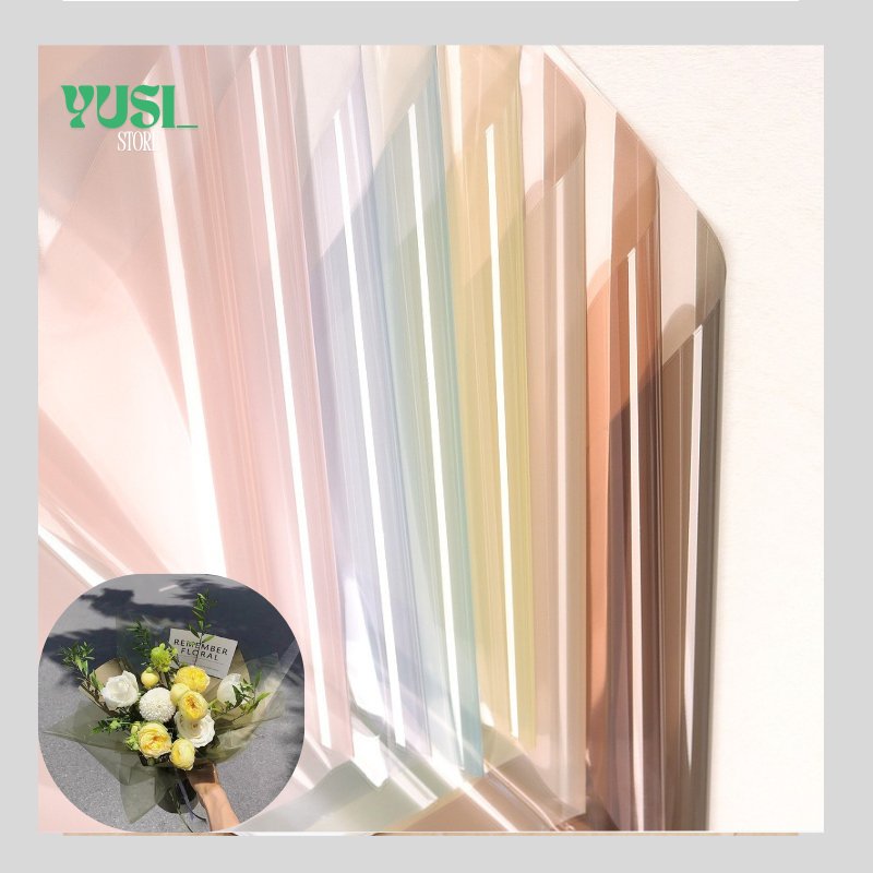 

Isi 20 LEMBAR Kertas Buket Bunga Full Color Transparan Flower Wrapping Paper Full Color OPP TRANSPARENT KB102