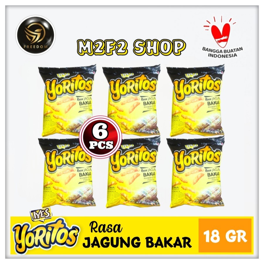 

Iyes Snack Yoritos Roasted Corn Flavour | Camilan Rasa Jagung Bakar Original Sachet - 18 gr (Kemasan 6 Pcs)