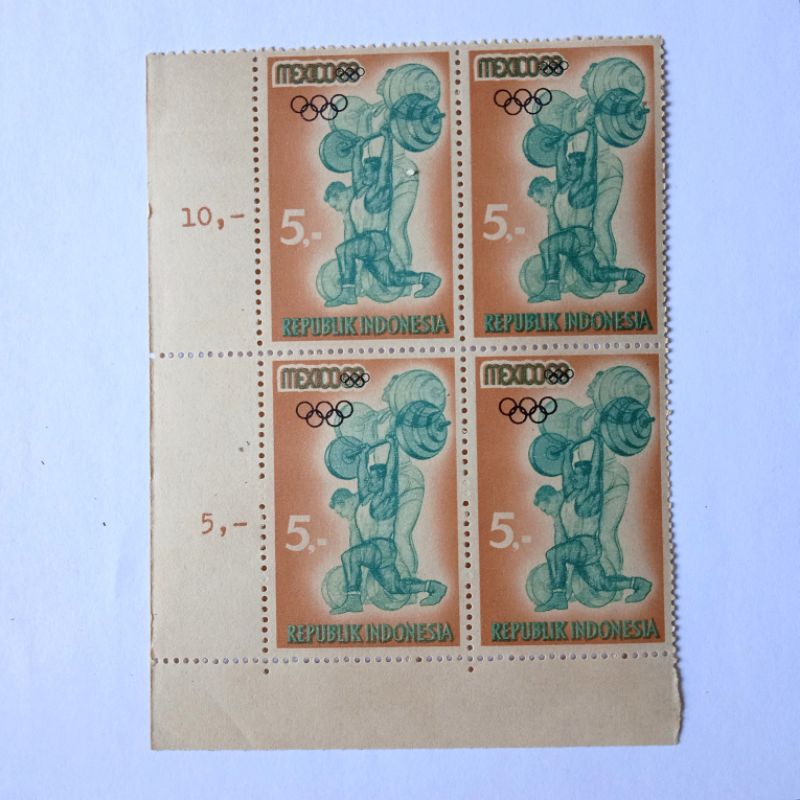 

Antik Perangko Filateli Olympiade Mexico 1988 Rp.5,- 4pcs Utuh