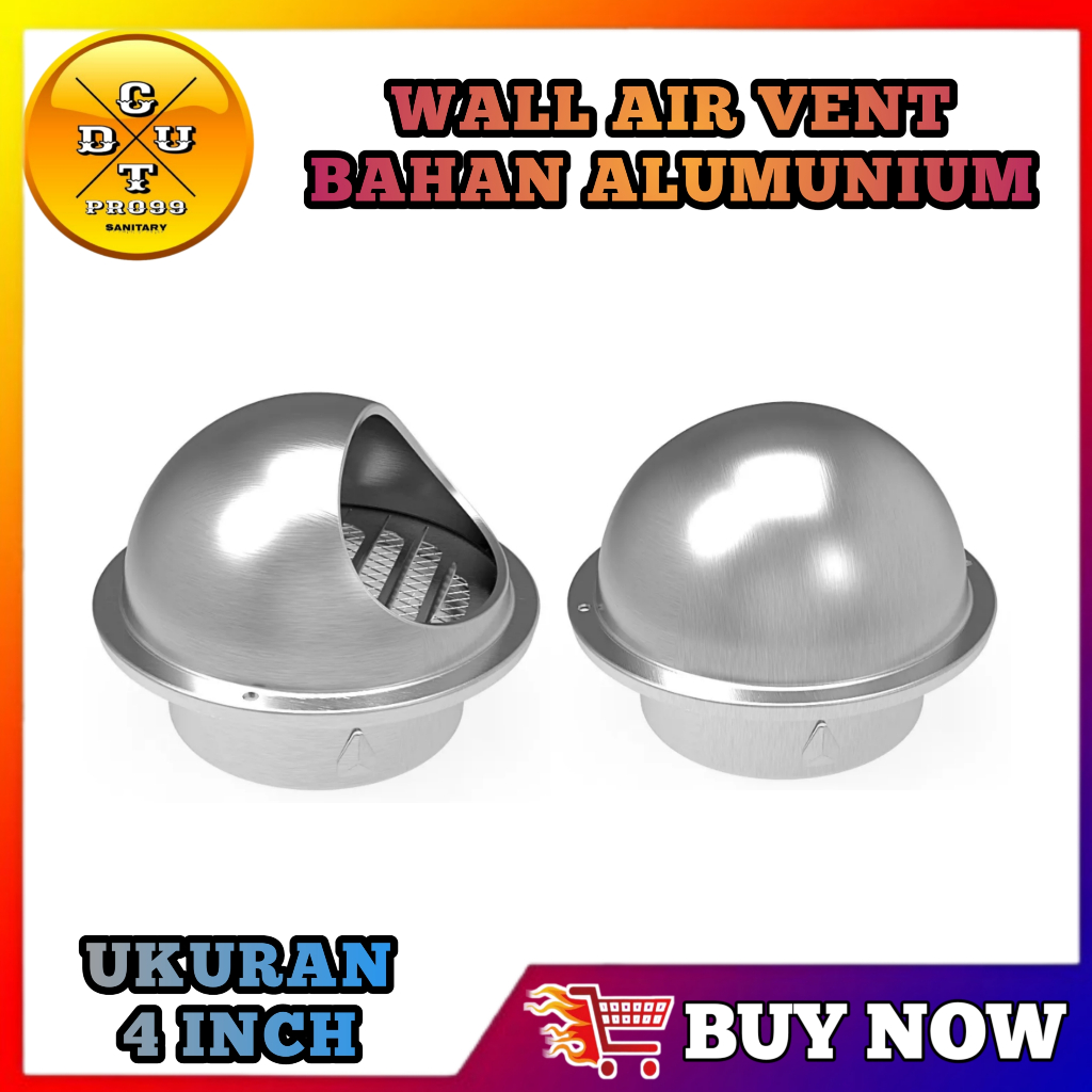 Penutup ventilasi udara langit-langit bulat 304 Ukuran 4 inchi Bahan Alumunium, Penutup dinding pena