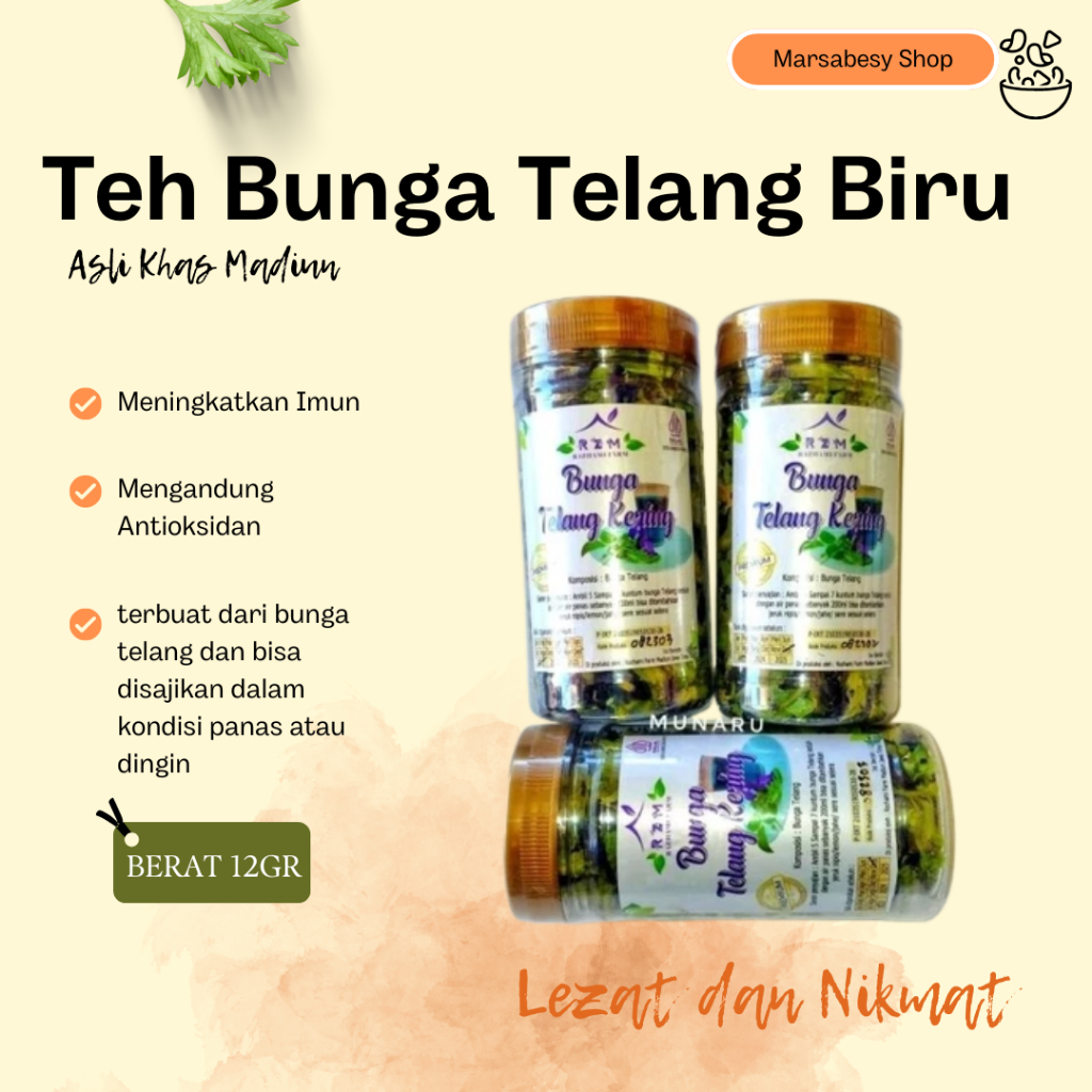 

NEW Teh Bunga Telang Biru Organik Kemasan Botol Butterfly Pea flower Tea MURAH BERKUALITAS