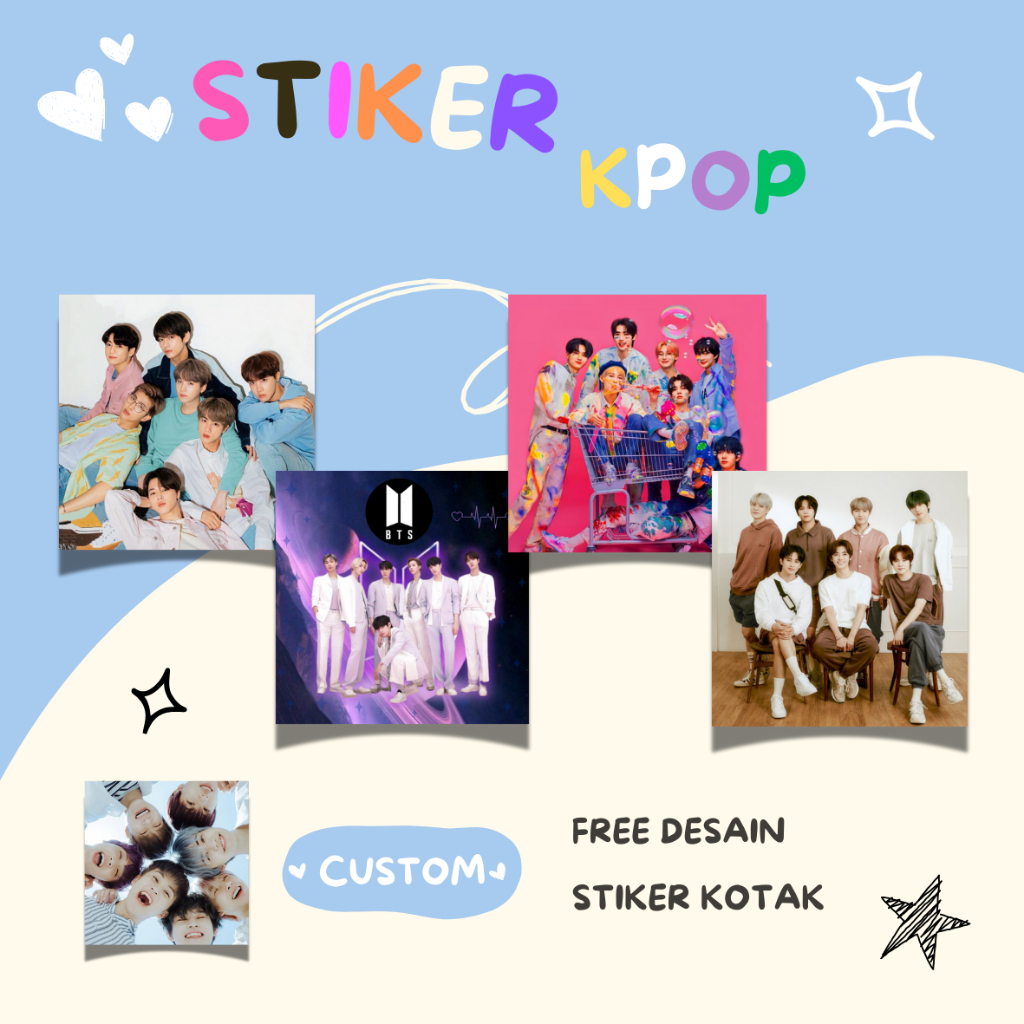 

STIKER CUSTOM DECO KPOP | STIKER CUSTOM BENTUK KOTAK | STIKER CUTTING DIECUT
