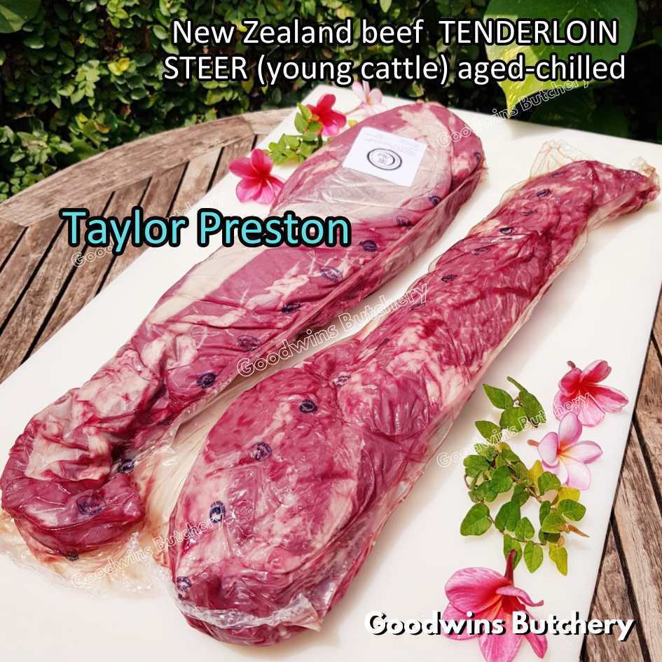 

2.2kg beef TENDERLOIN Australia STEER (young cattle) CHILLED-AGED whole cuts eye fillet mignon Australia Harvey Midfield Teys NZ Taylor-Preston daging sapi import has dalam