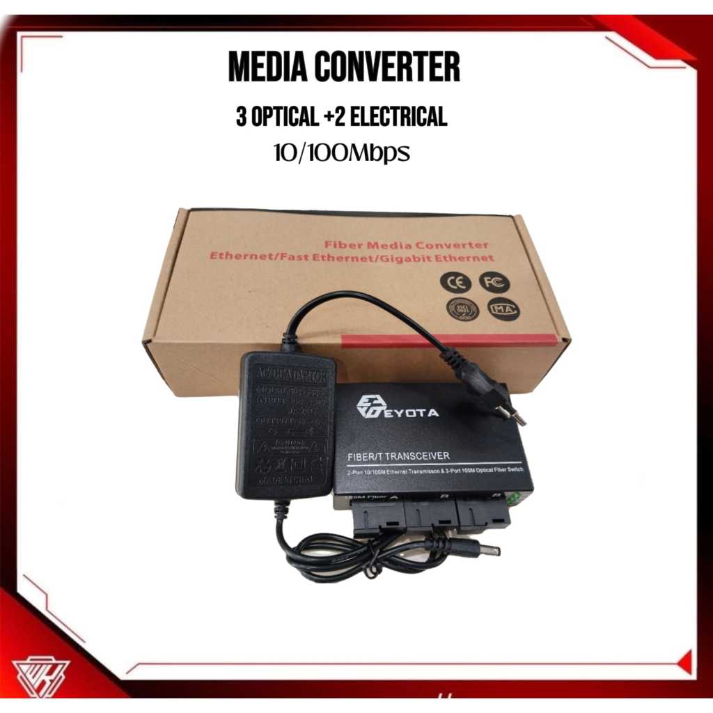 Fiber Media Converter 3 FO 2 LAN10/100Mbps ABB/AAB