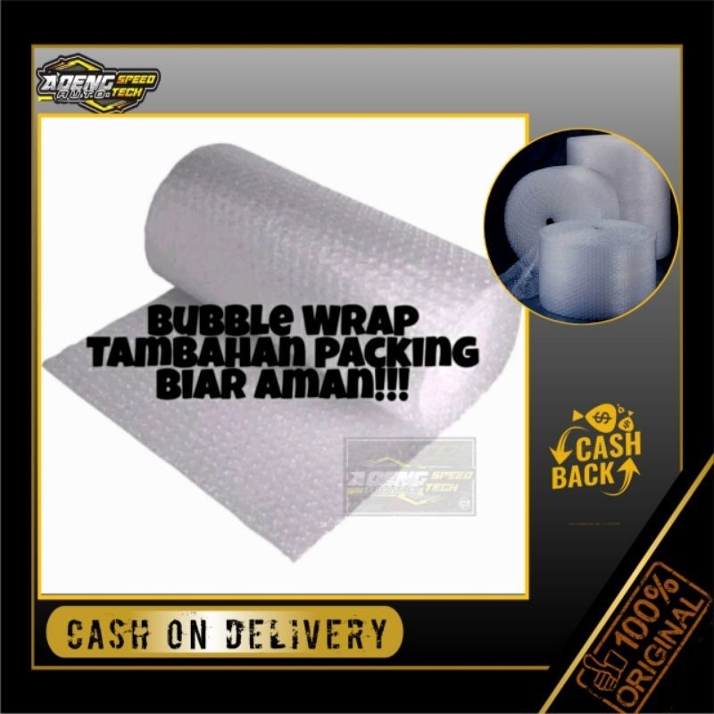 

bubble warp tambahan packing aman ditambahkan bubble warp biar aman