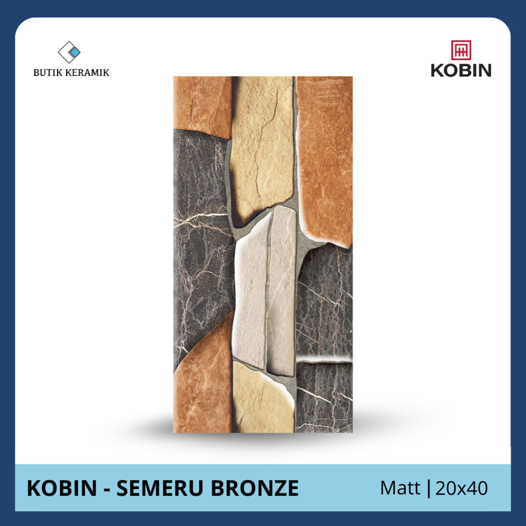 Keramik 20x40 Matt | Kobin | Semeru Series | Matt | Grade A / KW 1 | Keramik Lantai I Keramik Motif 