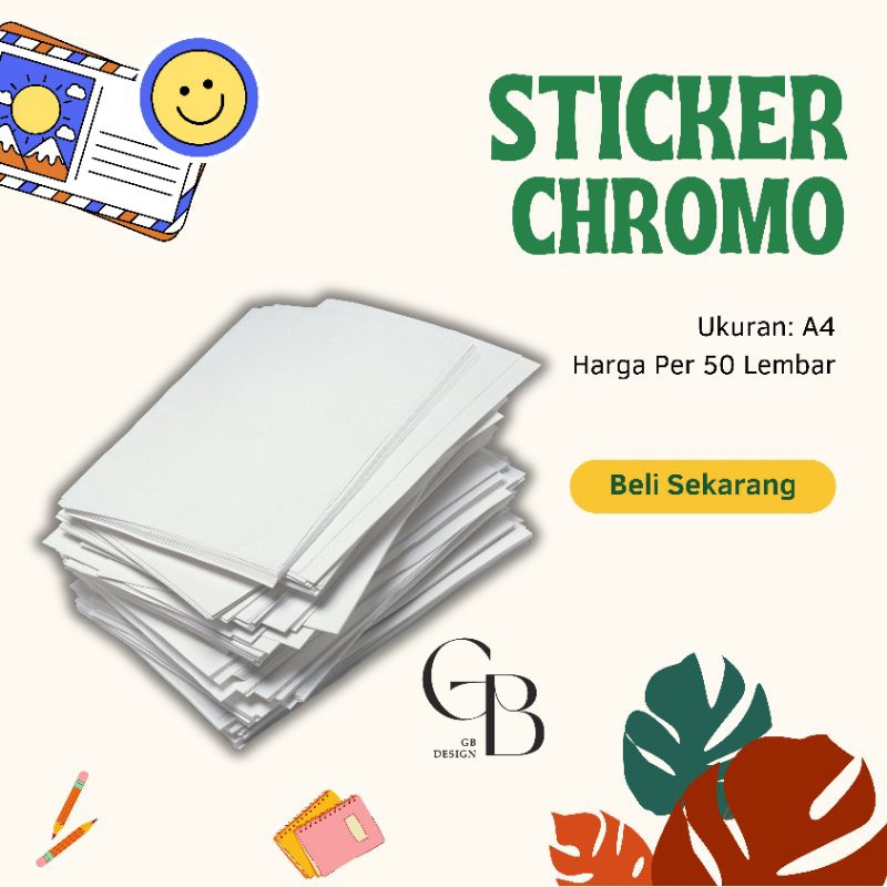 

Sticker Chromo A4 Polos 1 Pack (50 Lembar)