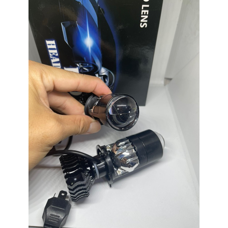 Lampu LED Headlamp Projector H4 Mini Projector Lens 50 Watt Lensa Mobil Motor Y6 Y6D Y9 L6K-H4 Headl