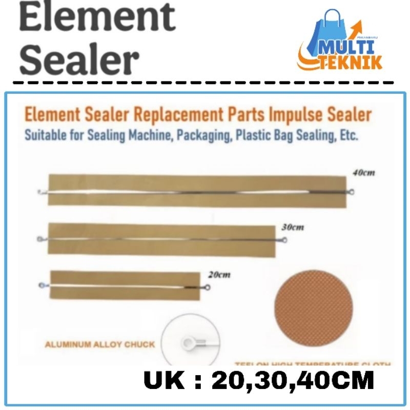 Elemen Tali Mesin Press Plastik Kain + Kawat Pemanas Impulse Sealer