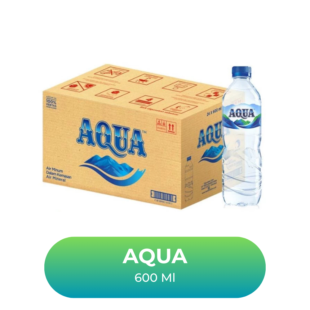 

AQUA Air Mineral 600 ml - Aqua Botol Sedang