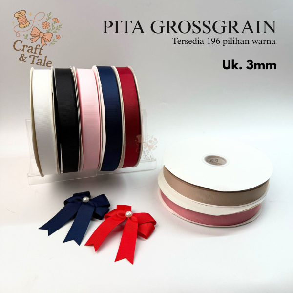 

PITA GROSGRAIN HALUS - 0.3cm x 1 yard -Import Premium
