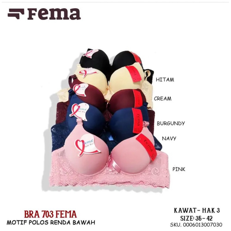BRA 703 FEMA | MOTIF POLOS RENDA BAWAH | KAWAT [COD]
