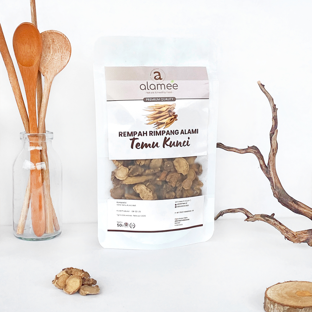 

ALAMEE Temu Kunci Kering Fingerroot Rempah Rimpang Alami Iris Bumbu Seasoning Masakan Masak 50gr