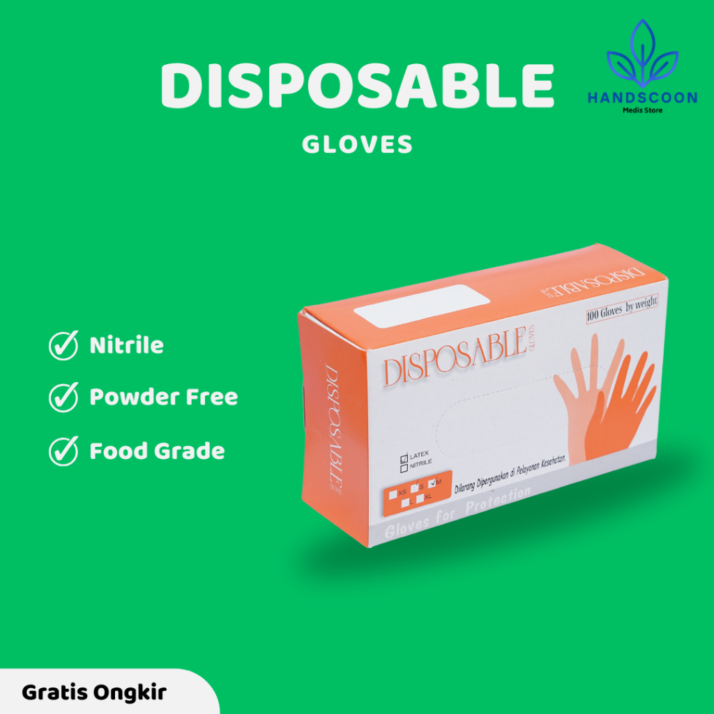Medis Store - Sarung Tangan Nitrile - sarung tangan disposable glove - sarung tangan 100 pcs