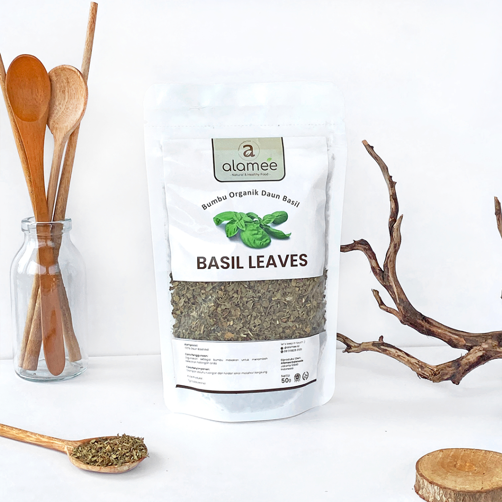

ALAMEE Basil Kering Bumbu Dapur Dried Leaf Murni Asli Tanpa Campuran Organik 50 Gram