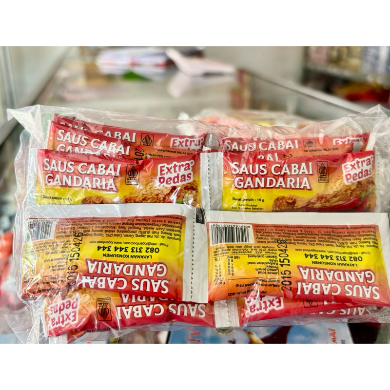 

1pack Saus Cabai Gandaria Extra Pedas Kemasan Sachet 10gram isi 24pcs