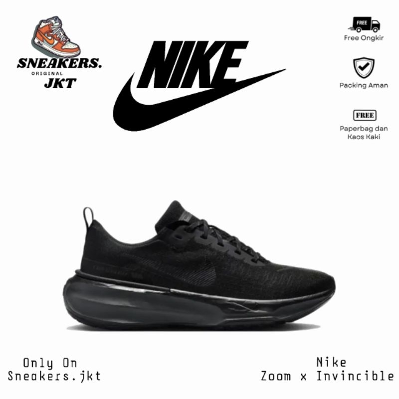 Sepatu Nike Zoom x Invincible Run Flyknit Black Men's Original