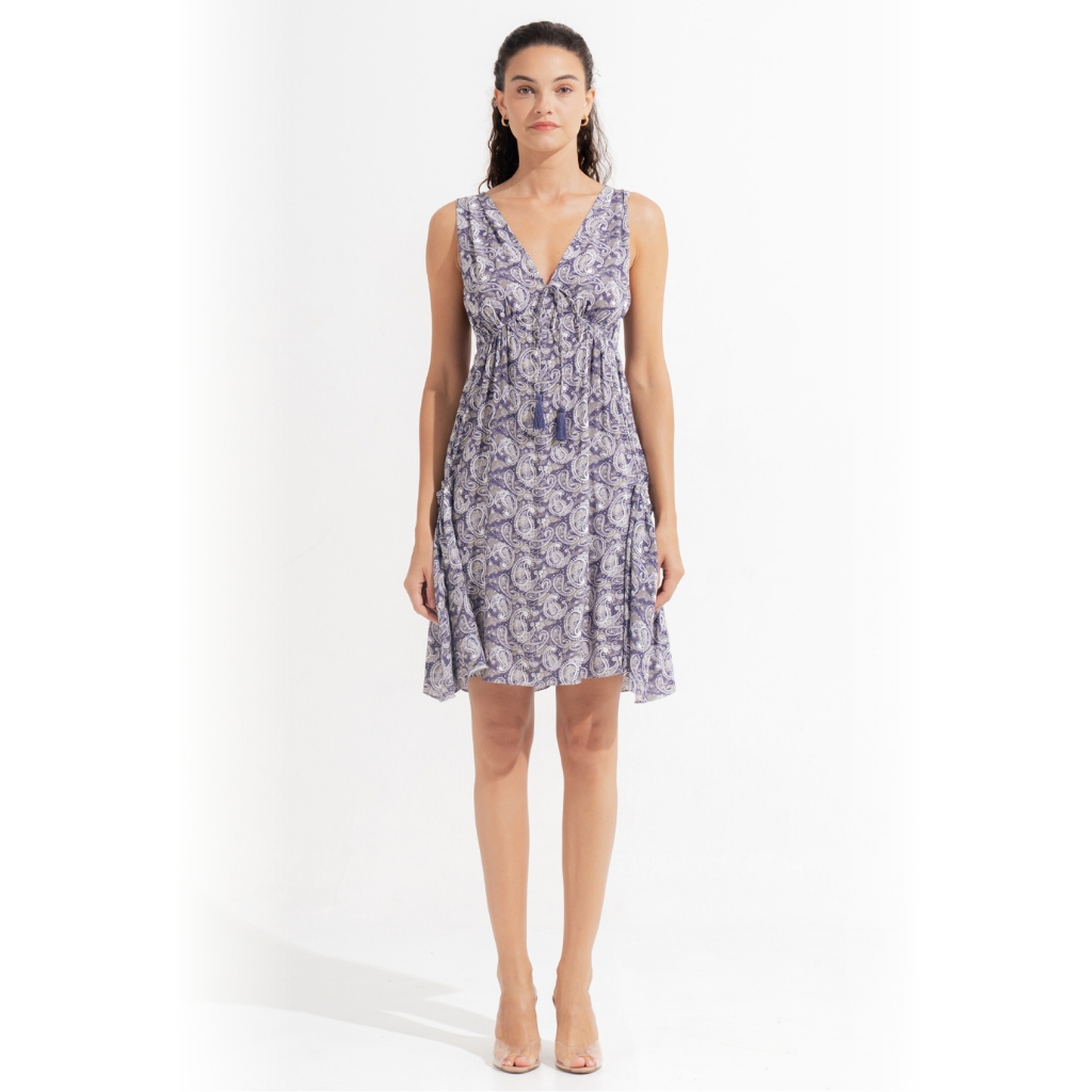 Morrato Bali - V-Neck Sleeveless Dress Terra Mini Dress Jillian Tea