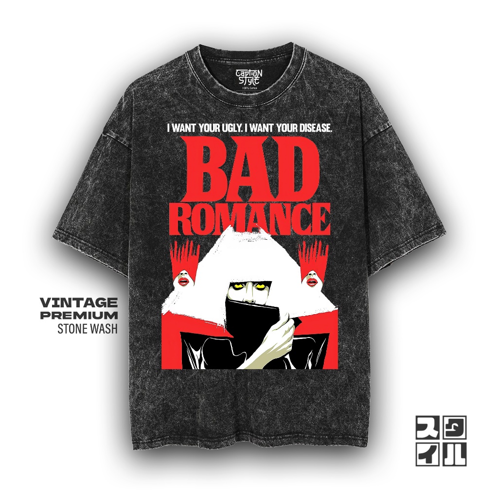 Kaos Oversize Stonewash LADY GAGA | Kaos Washed | Kaos Vintage | Kaos Oversize Pria | Kaos Oversize 