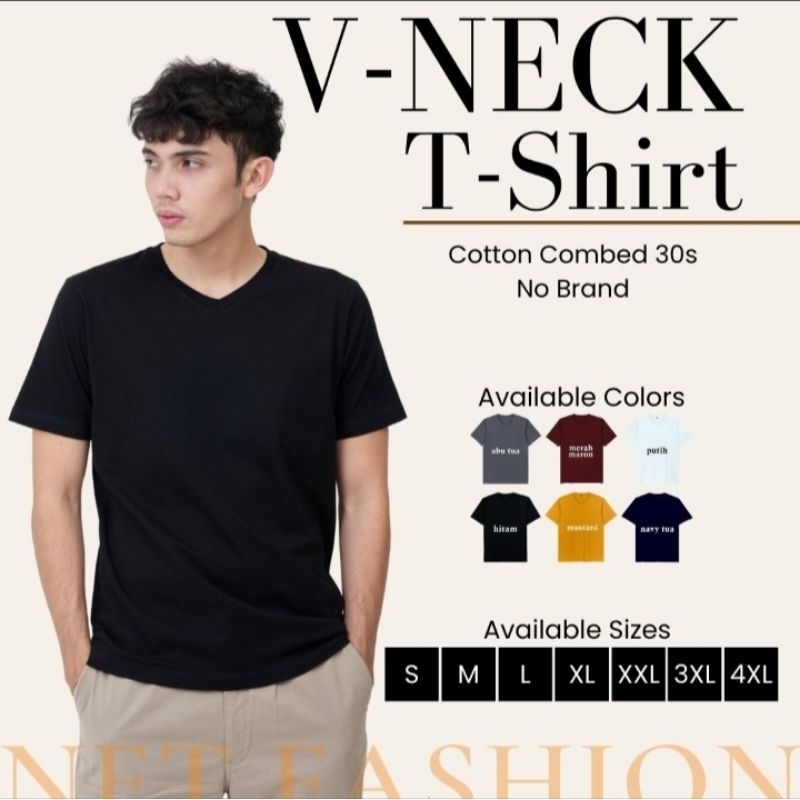 COTTON COMBED V-NECK 30s