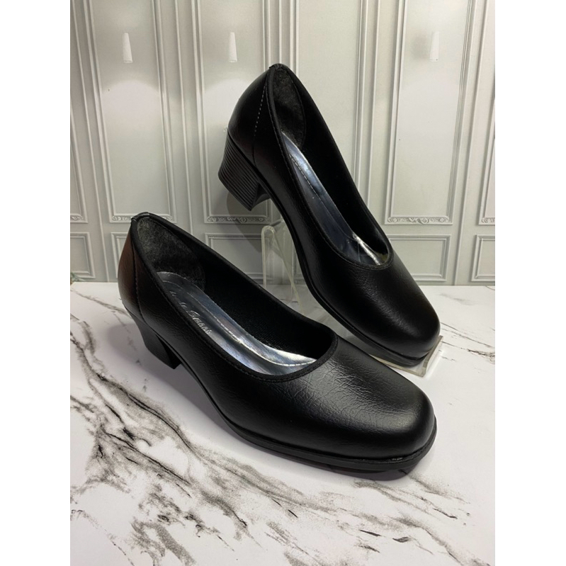 13.002 - Sepatu Pantofel Hitam Tinggi Tumit 5cm | Apple Sweet Sepatu Pantofel Wanita | Sepatu Pantof