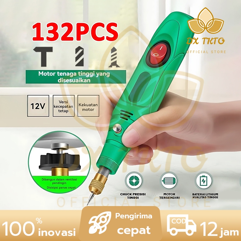 Bor Mini 132PCS Drill Electric Engraver Grinder Gerinda Electrik Listrik/Alat Ukir Kayu/Alat Amplas