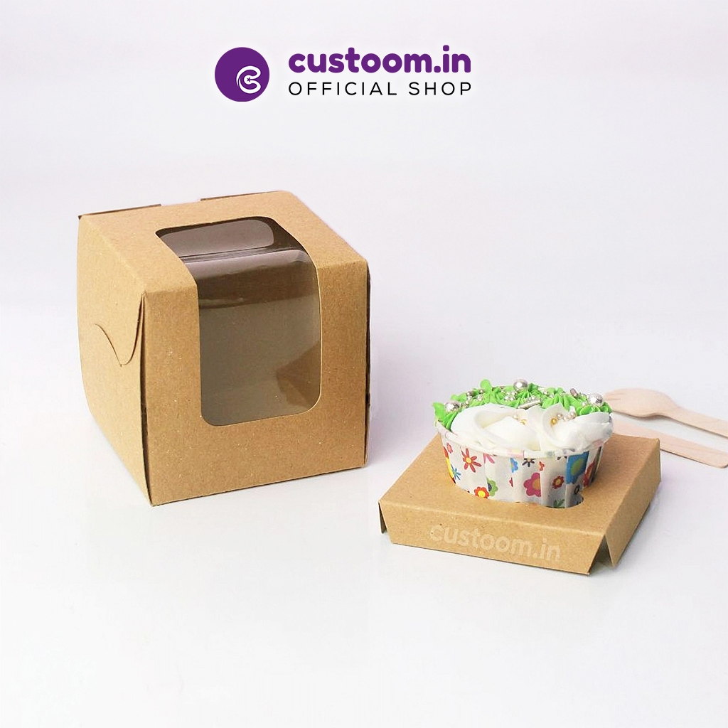 

999 Kotak Cupcake Isi 1 (Uk.9x9x9 cm) - Box Cupcake Isi 1 - Kardus Muffin | Custoom.in