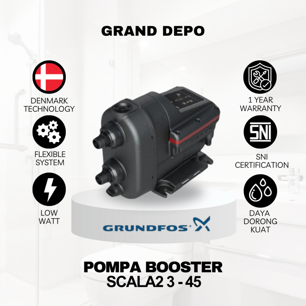 Grundfos Pompa Air Booster Scala2 3-45 / Pompa Dorong Grundfos
