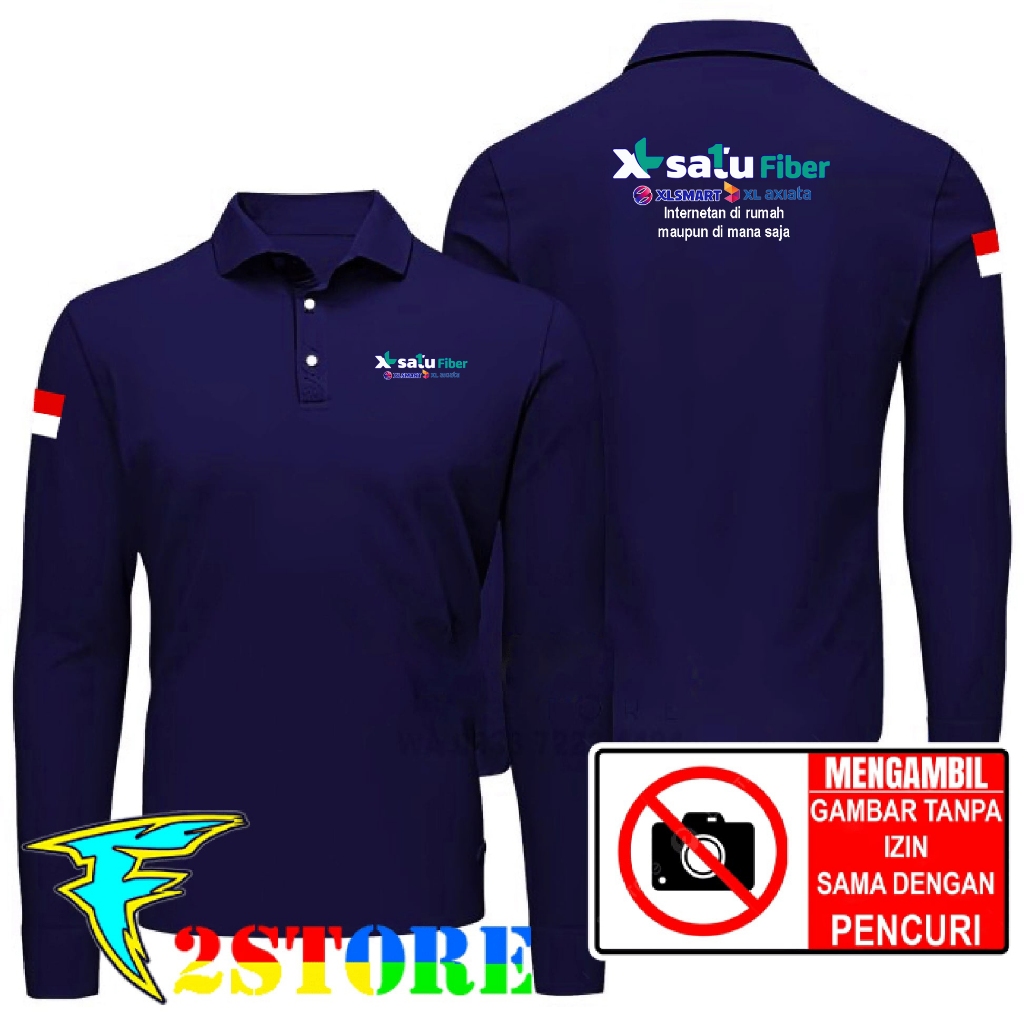 Baju Kaos Kerah Model kerah XL SATU Fiber - XL SMART - XL axiata F2ASTORE