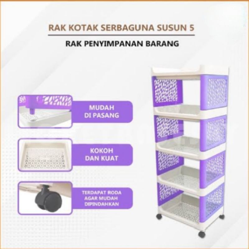 Rak Yoyo 5 susun Serbaguna + Roda DYNAMIC (Belum Rakitan)