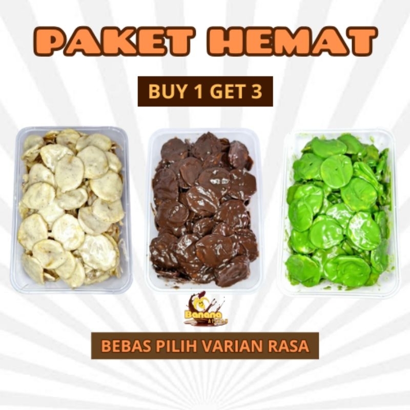 

PAKET HEMAT Keripik Pisang Coklat Lumer (paket 3 box )