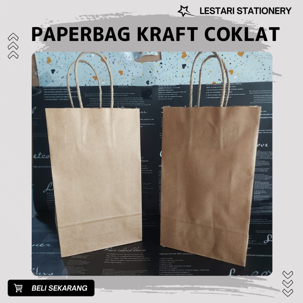 

Okey Paperbag Polos Coklat | Tas Kertas Okey | Paperbag Coklat Kecil | Paperbag 14x6x24.7| Lestari Stationery