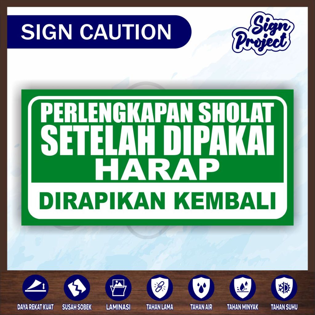 

STIKER PERLENGKAPAN SHOLAT DIRAPIKAN SETELAH PAKAI + LAMINASI GLOSSY/Stiker perlengkapan sholat dirapikan kembali