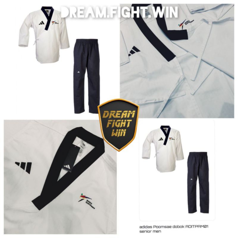 dobok taekwondo poomsae adidas senior pria male original