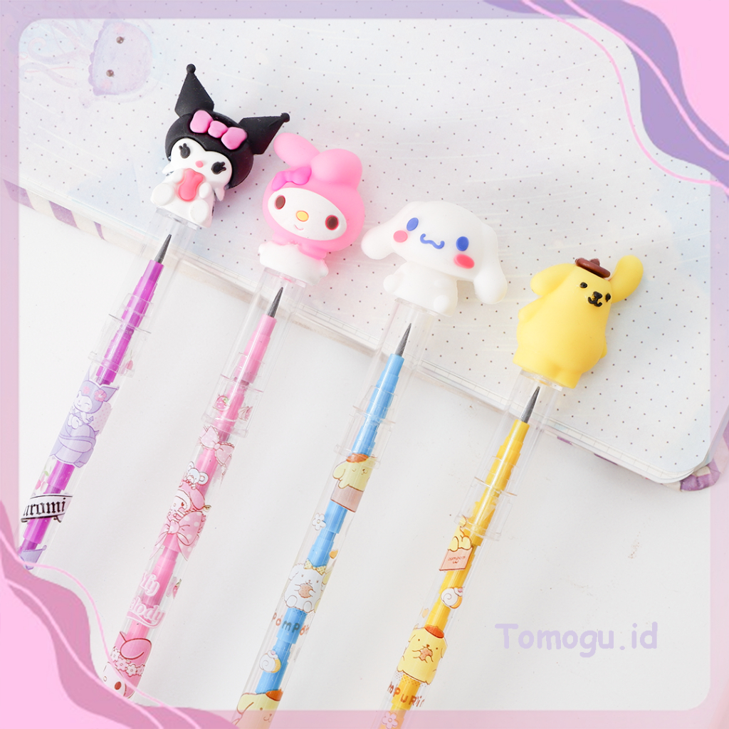 

Pensil Susun Sanrio Peluru Lantu Tumpuk Bisa di Refill Isi Pencil refil