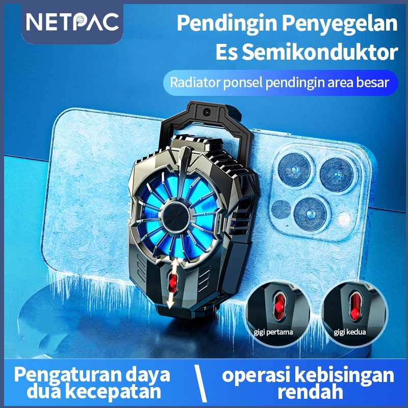 NETPAC Funcooler Fan Cooler Adjust Gear Radiator Pendingin Hp Kipas Cooling Fan Gaming RGB Ori
