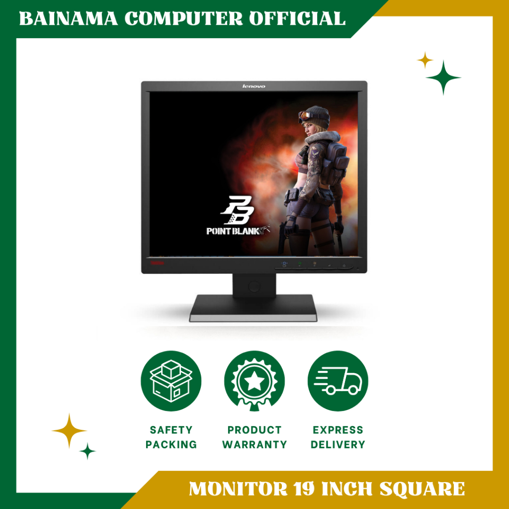 Monitor 19 Inch Square LED or LCD Second Bergaransi