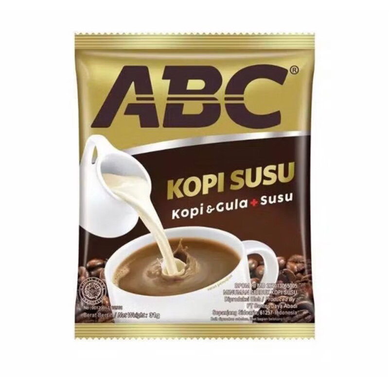 

Abc kopi instant kopi & gula + susu Rcg 10x30g