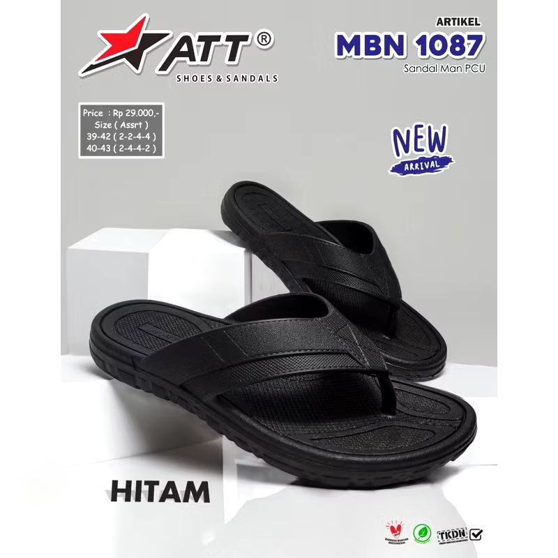 sandal jepit pria ATT sandal karet anti air sendal att