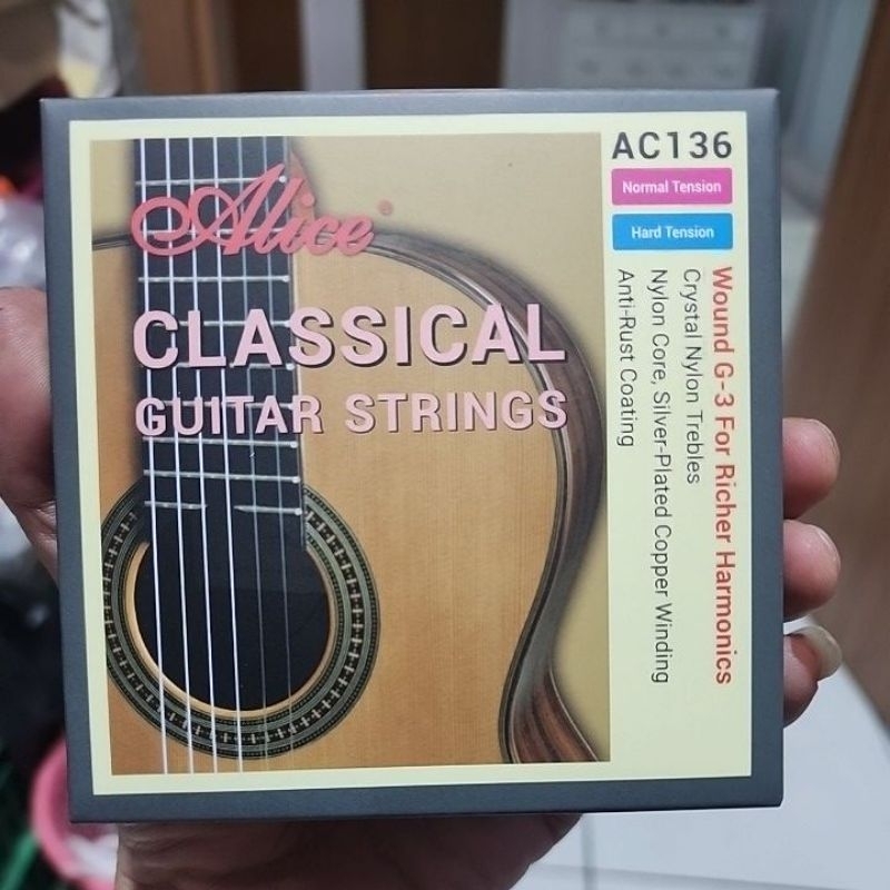 Senar Gitar Klasik Alice AC136 AC136BK Original/Alice Clasik Gitar