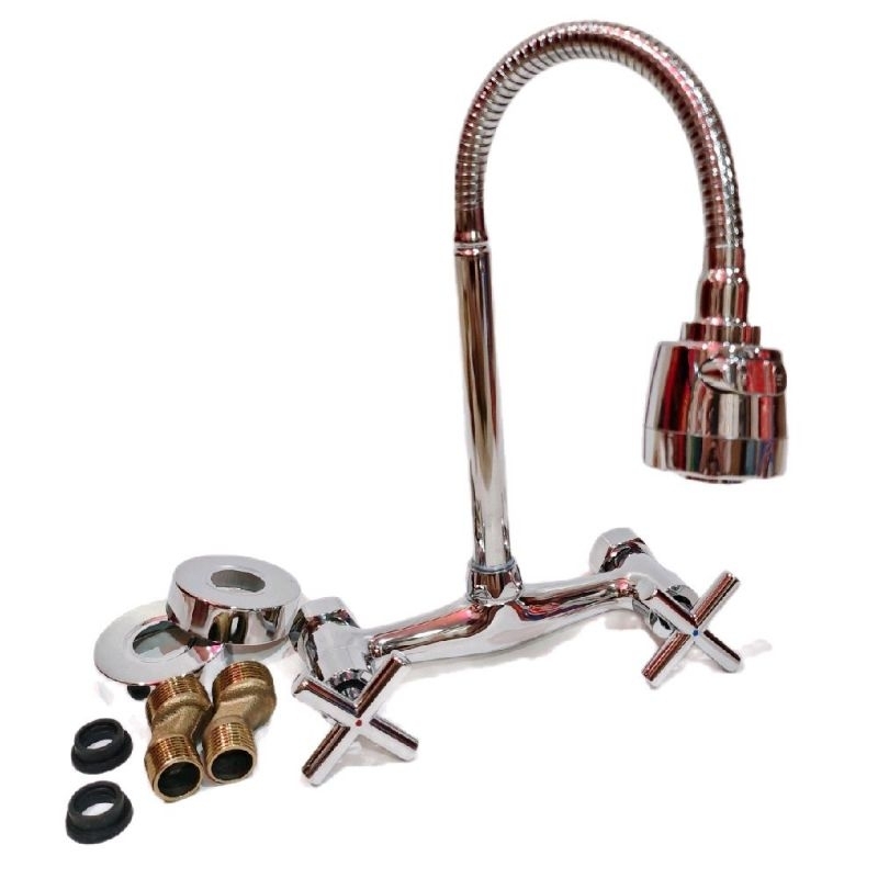 DISKON Kran Air Flexible Panas Dingin Kran Angsa Cuci Piring Kran Sink Angsa Panas Dingin