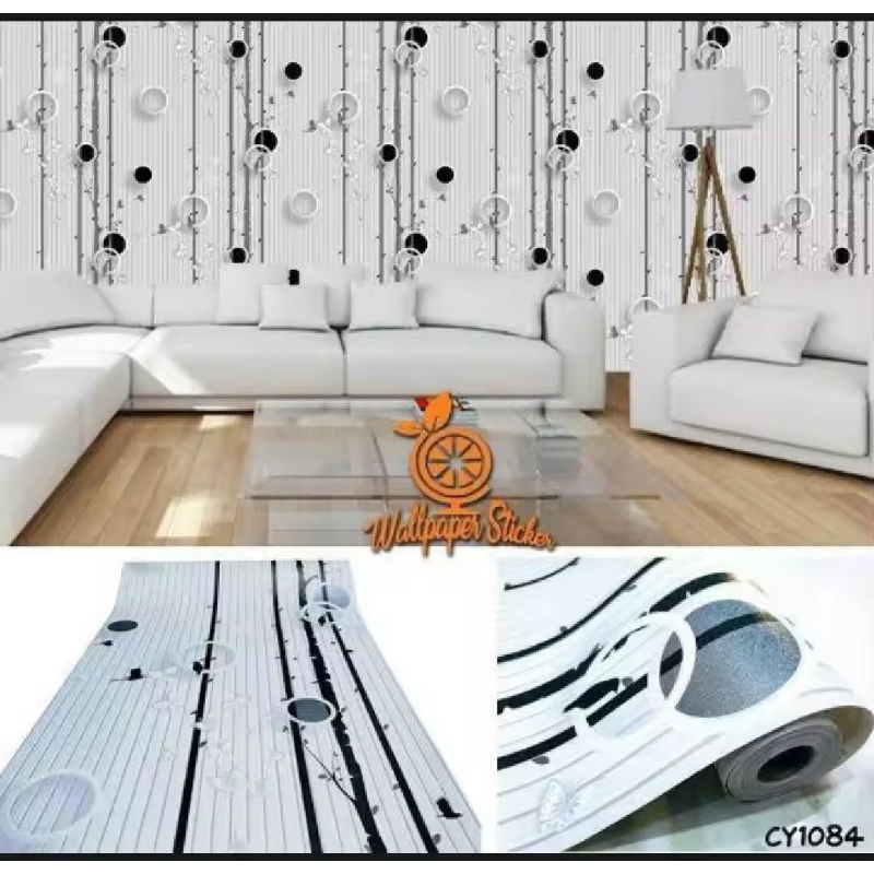 wallpaper stiker dinding motif garis wallpaper garis pohon keren dan elegand 1roll termurah