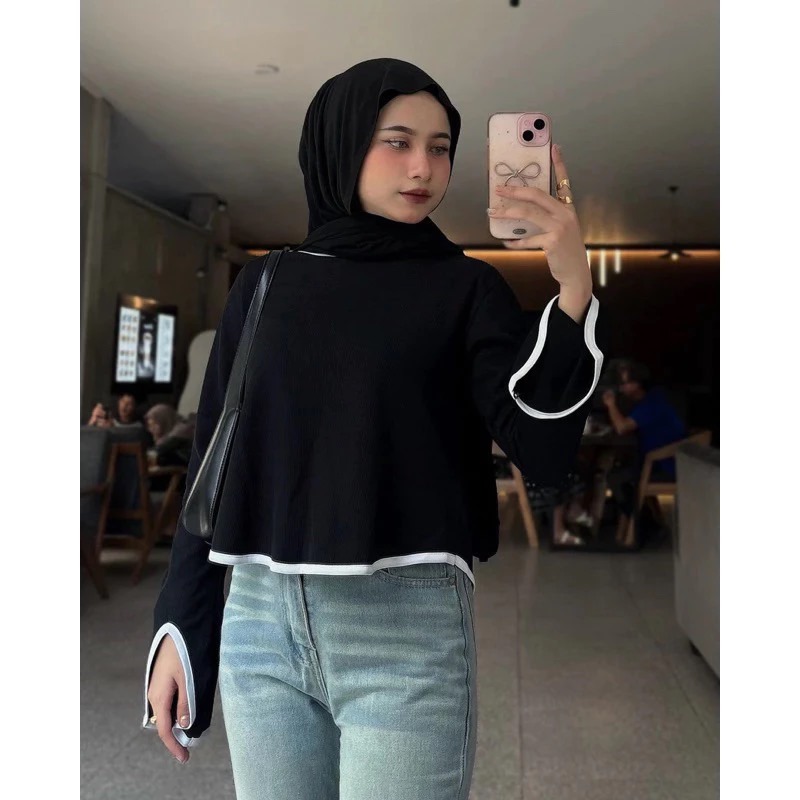 Atasan Bklus Blucss Atasan Blouse Kemejabloush Kemejelegan Modis Terbaru Blush Wanita Atasan Kemeja 