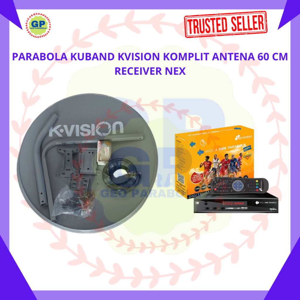 PARABOLA KUBAND KOMPLIT ANTENA 60 CM RECEIVER NEX PARABOLA
