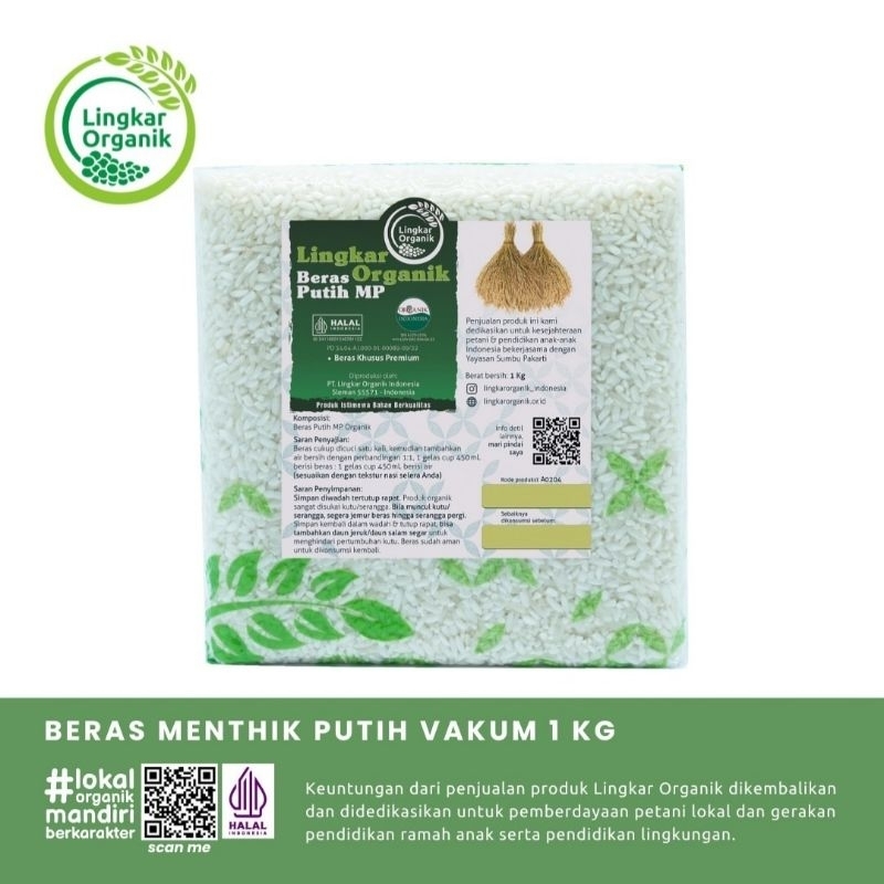 

Beras Menthik Putih 1kg - Organik / Lokal / Non GMO - Lingkar Organik / Nora Healthy Food