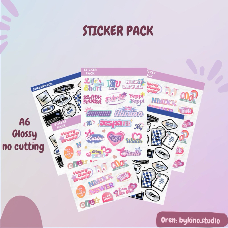 

Stickers pack Aespa Nmixx Straykids cute
