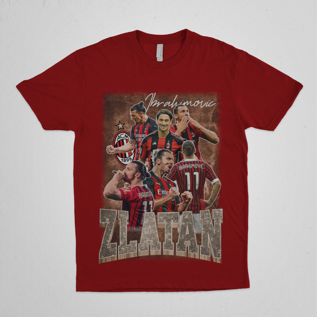 T-SHIRT ZLATAN // KAOS ZLATAN // ZLATAN IBRAHIMOVIC // KAOS VINTAGE ZLATAN // AC MILAN // 003