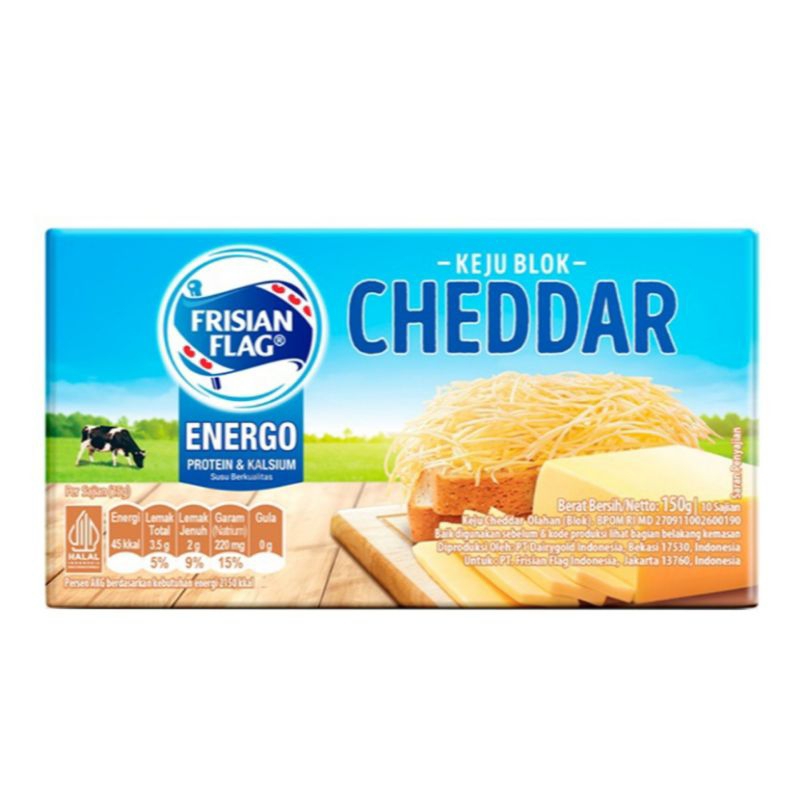 

Frisian Flag Keju Cheddar Blok 150gr