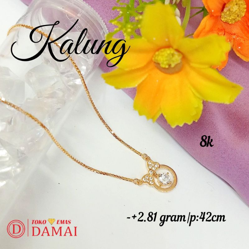 Kalung emas model mata putih lengkap 8k ||-+2.81gram