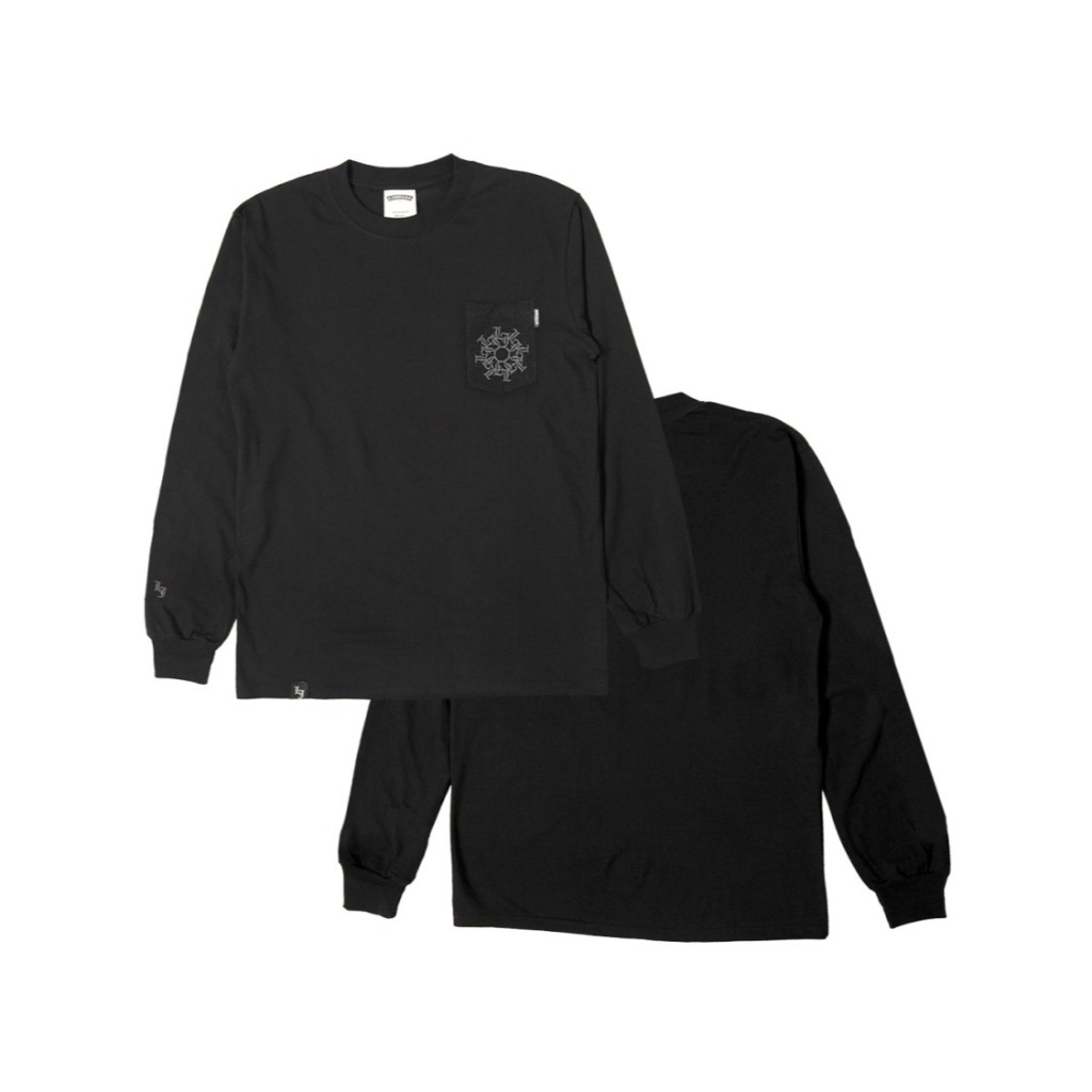 KAOS LAWLESS JAKARTA COMPOUND LOGO POCKET LONGSLEEVE BLACK